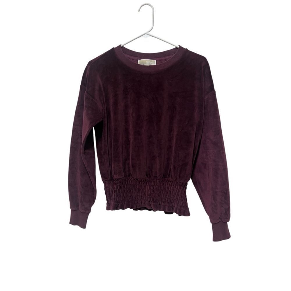 Women's Michael Kors Burgundy Velour Sweatshirt Size S